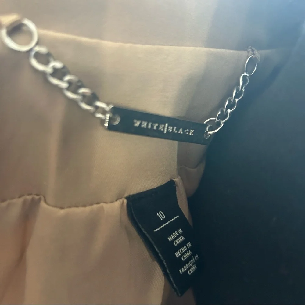 WHBM Cropped Jacket with Faux Leather Piping. Size 10.